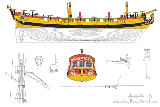 Корабль HMS Wolf 1752 [Sloop] - чертежи, габариты, рисунки